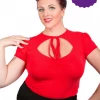 Hurly-Burly Pinup Tie Top - Extra Stretch Fabric