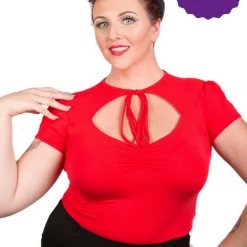 Hurly-Burly Pinup Tie Top - Extra Stretch Fabric