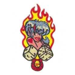 Hurly-Burly (p) Iron-on Patches Lucky And On Fire! Girl Iron On Patch