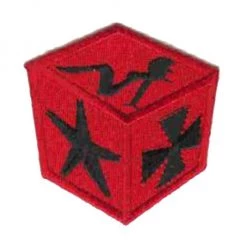 Hurly-Burly (p) Cube Iron On Patch