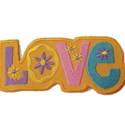 Hurly-Burly (p) Hippie Love Iron On Patch Iron-on Patches