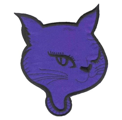 Hurly-Burly (p) Large Purple Cat Iron On Patch 3 Hurly-Burly (p) Large Purple Cat Iron On Patch