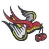 Hurly-Burly Swallow With Cherries Iron On Patch