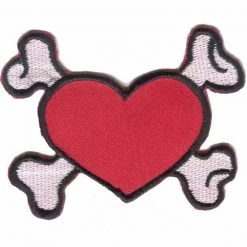 Hurly-Burly (p) Iron-on Patches Heart & Crossbones Iron On Patch
