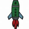 Hurly-Burly (p) Green Rocket Iron On Patch