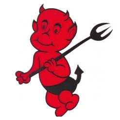 Hurly-Burly (p) Large Red Devil Baby Iron On Patch