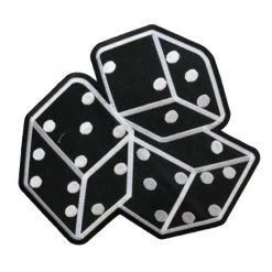 Hurly-Burly (p) Dice Large Iron On Patch
