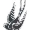Hurly-Burly (p) Black & White Swallow Iron On Patch Iron-on Patches