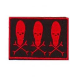 Hurly-Burly (p) Iron-on Patches Red Skulls & Crossbones Iron On Patch