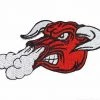 Hurly-Burly (p) Iron-on Patches Angry Bull Iron On Patch