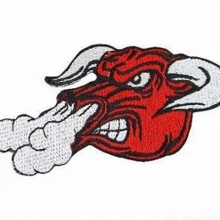 Hurly-Burly (p) Iron-on Patches Angry Bull Iron On Patch