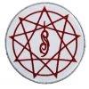 Hurly-Burly (p) Large White Round Slipknot Iron On Patch