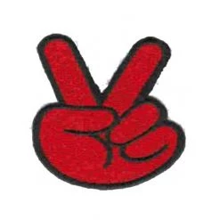 Hurly-Burly (p) Red Peace Symbol Iron On Patch Iron-on Patches