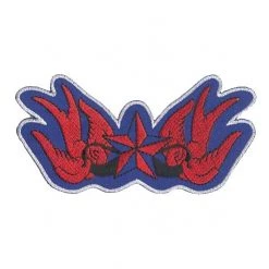 DHGate Iron-on Patches Red & Blue Swallow & Nautical Star Iron On Patch
