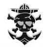 Hurly-Burly Skull And Anchor Large Iron On Patch