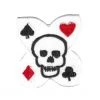 Hurly-Burly (p) Skull & Card Suits Iron On Patch