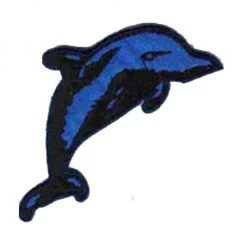 Hurly-Burly (p) Dolphin Iron On Patch Iron-on Patches