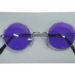 Carnival Hippy Purple Round Glasses With Silver Frame