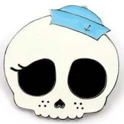 Hurly-Burly (D) Belts & Harnesses Cute Skull With Little Blue Hat Belt Buckle
