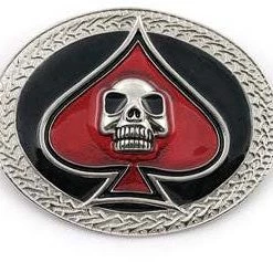 Hurly-Burly Skull And Spades Belt Buckle Belts & Harnesses