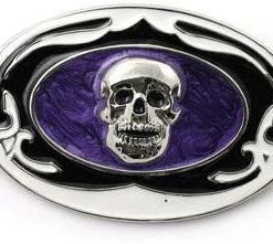 Hurly-Burly Skull In Purple Haze Belt Buckle