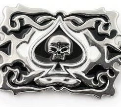 Hurly-Burly Belts & Harnesses Skull And Spades On Decorative Belt Buckle