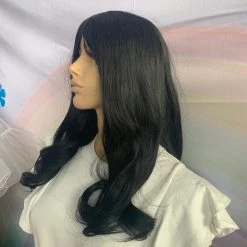 Bell's Wigs Black Mid Length Curly Wig