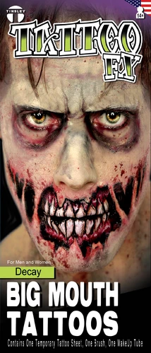 Tinsley Special FX Makeup Decay Big Mouth Temporary Face Tattoo 3 Tinsley Special FX Makeup Decay Big Mouth Temporary Face Tattoo