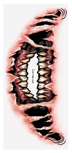 Tinsley Special FX Makeup Decay Big Mouth Temporary Face Tattoo 4 Tinsley Special FX Makeup Decay Big Mouth Temporary Face Tattoo