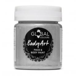 Global Colours Hair & Beauty Silver Global Body Art Face And Body Paint 45ml
