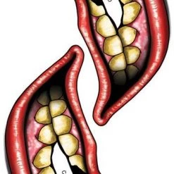 Tinsley Chipped Big Mouth Temporary Face Tattoo