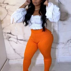 Global Lover Off White Flared Sleeve Off The Shoulder Top Clothing