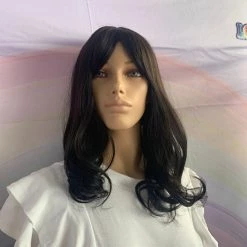 Bell's Wigs Black Shoulder Length Curly Wig
