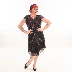 Thailand Elegant Beaded 1920's Dress In Black