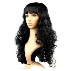 Malltop Curly Black Party Wig