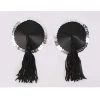 Malltop Black And Silver Round Nipple Tassels Nipple Pasties