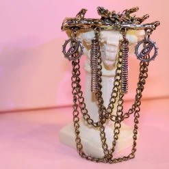 Hurly-Burly (j) Steampunk Brooch Log Mixed Metals