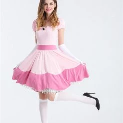 Hurly-Burly Princess Peach Costume 80's - 90's Workout & Hiphop