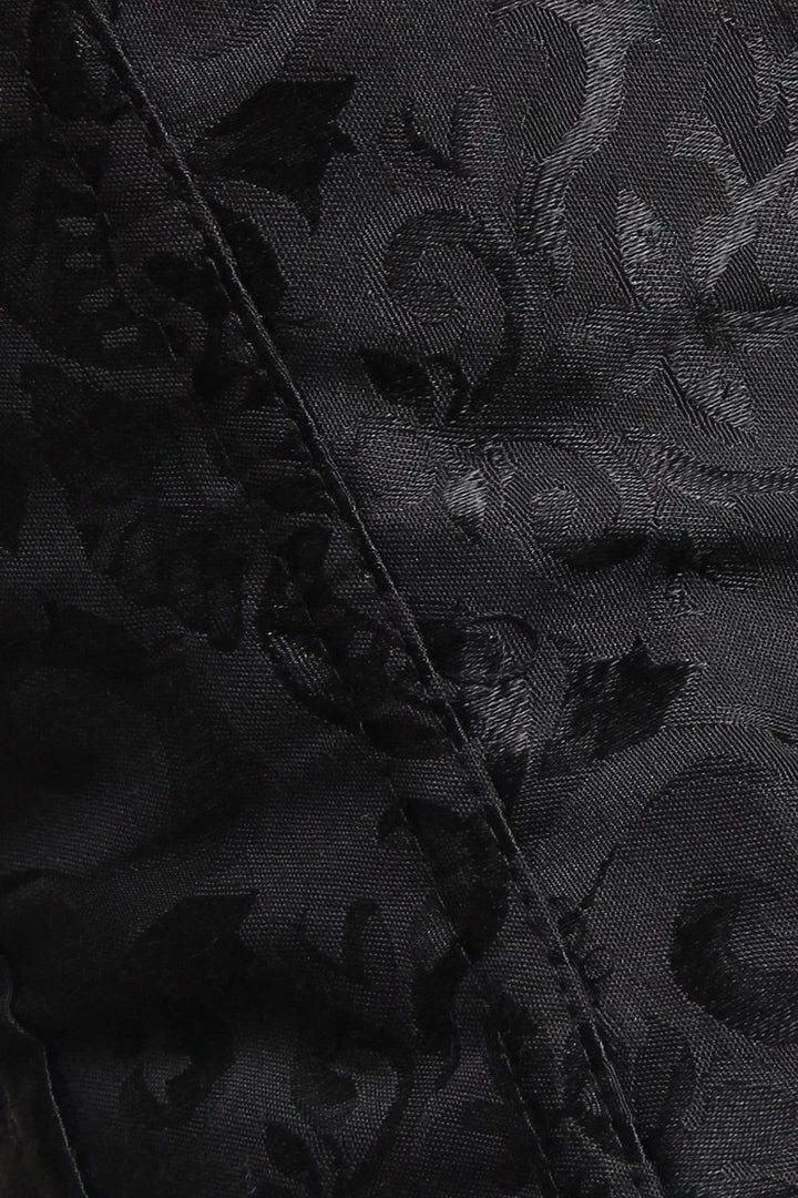 AnneCart Classic Black Zip Jacquard Overbust Corset Plus Size 6 AnneCart Classic Black Zip Jacquard Overbust Corset Plus Size