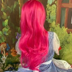 Bell's Wigs Deluxe Hot Pink Long Wavy Wig 5 Bell's Wigs Deluxe Hot Pink Long Wavy Wig