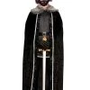 TomFoolery Capes & Robes Cape - Black With Faux Fur Trim