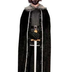 TomFoolery Capes & Robes Cape - Black With Faux Fur Trim