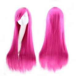 DHGate Hot Pink Long Straight Cosplay Wig Costume Accessories