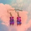 Hurly-Burly Jewellery Pink And Blue Glitter Gummy Bear Earrings