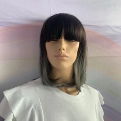 Bell's Wigs Ombre Black To Dark Grey Deluxe Bob Wig