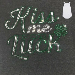 Hurly-Burly Saint Patrick's Day Kiss Me For Luck Ladies Singlet