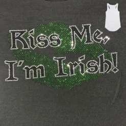 Hurly-Burly Saint Patrick's Day Kiss Me I'm Irish Ladies Razorback Singlet