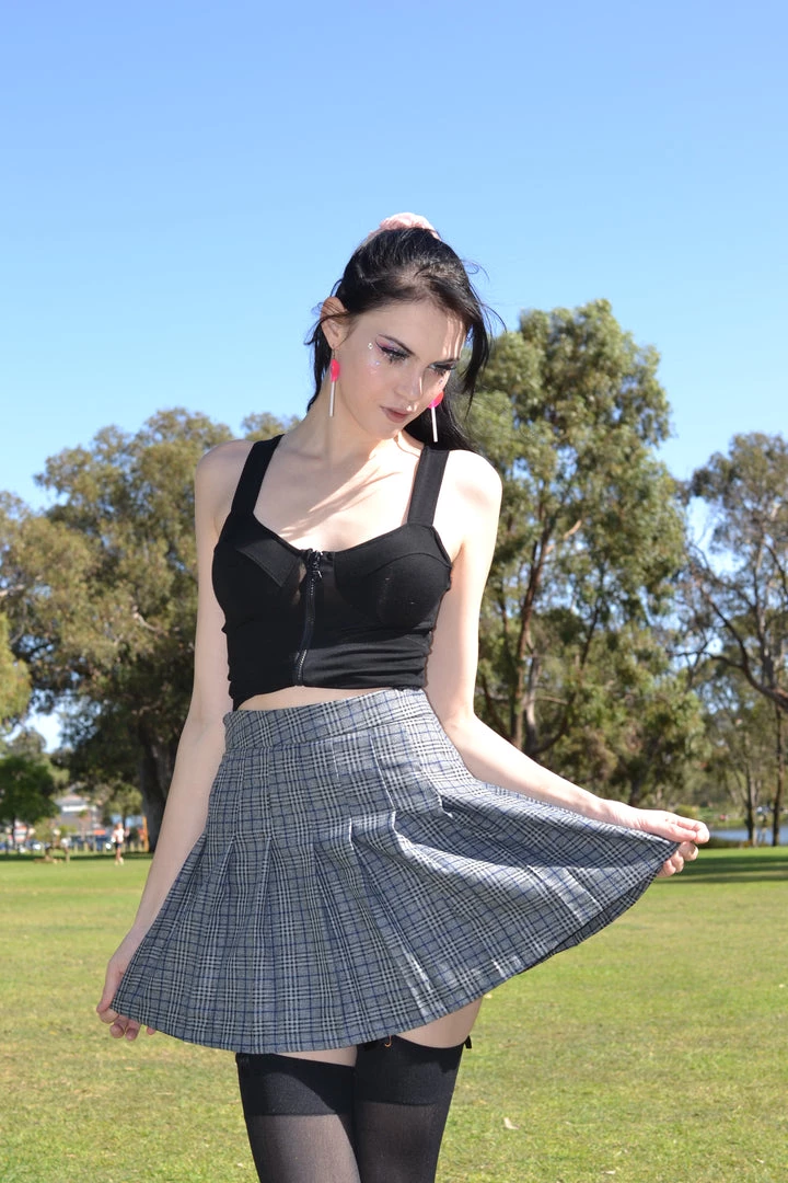 Thailand Grey Plaid Skirt Skirts 3 Thailand Grey Plaid Skirt Skirts