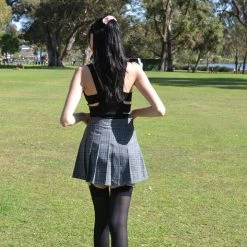 Thailand Grey Plaid Skirt Skirts