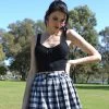 Cara Adjustable Black And White Plaid Skirt Skirts